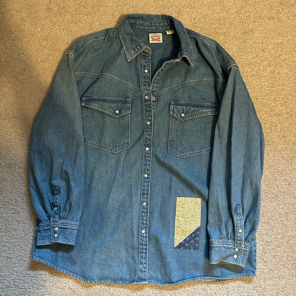 LEVI'S DORSEY OVERSIZED PATCHWORK WESTERN SHIRT/SIZE XL